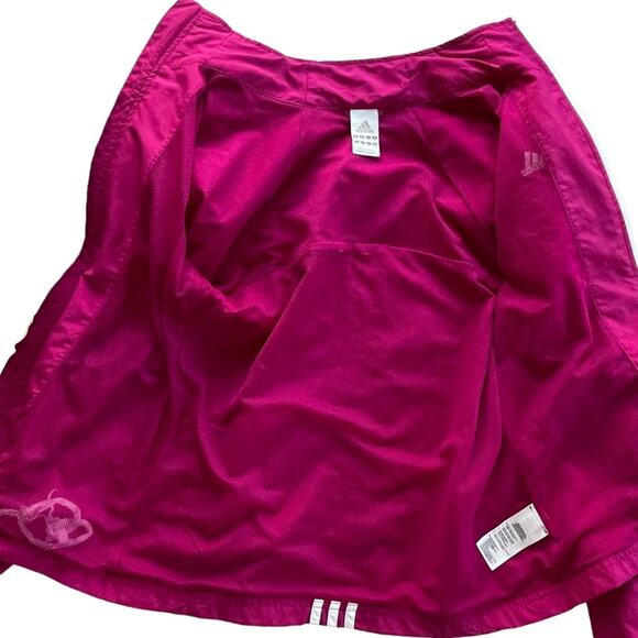 Y2K Adidas Womens Jacket Track Suit Three Stripe Zip Up Windbreaker Size 6 - Picture 4 of 6